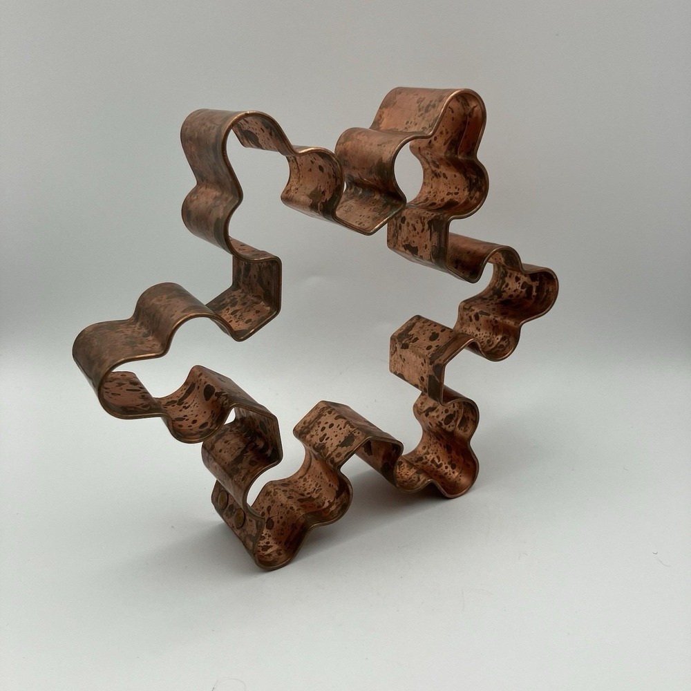 Vintage Copper Snowflake Cookie Cutter / Primitive Handmade / Large Heavy / Flaw